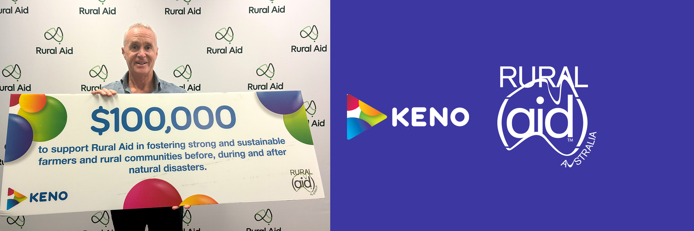 Standing with farmers as Keno and Rural Aid extend partnership Hero Image